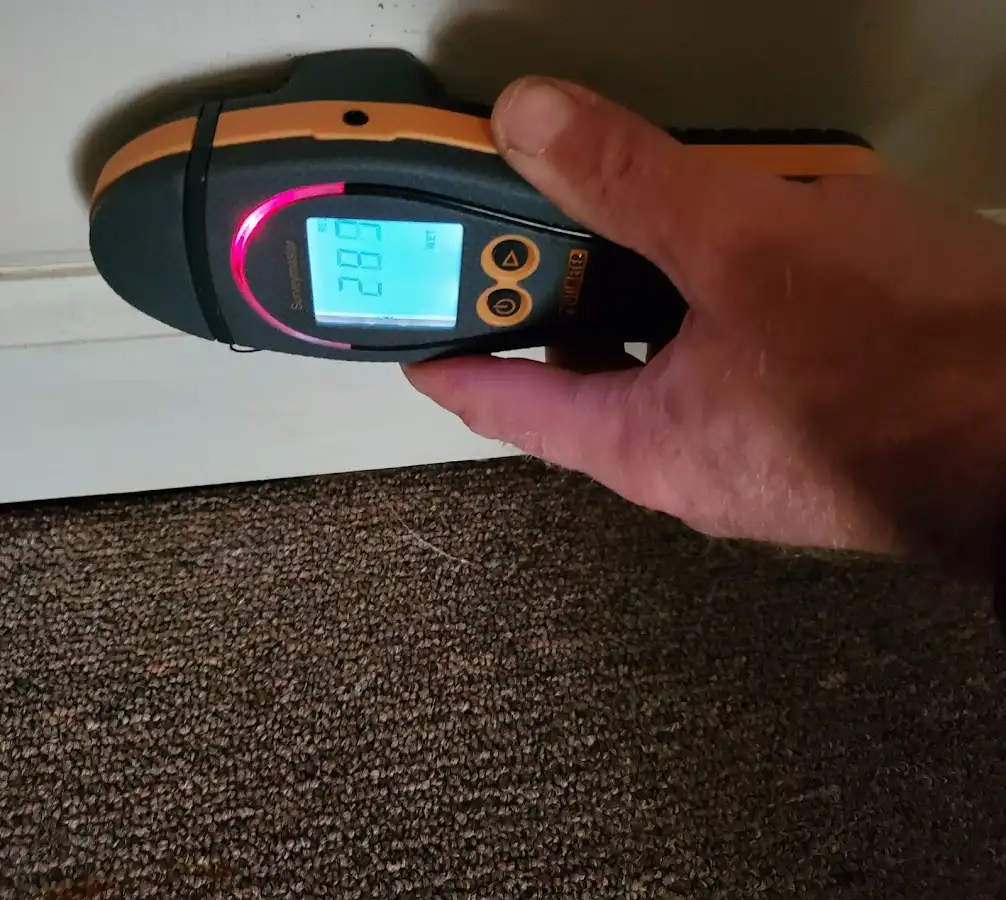 Moisture detection at baseboard during Mold Inspection & Testing in Swarthmore